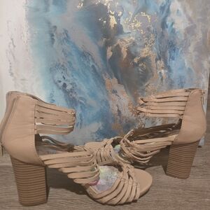 Elegant Tan Strappy Heels